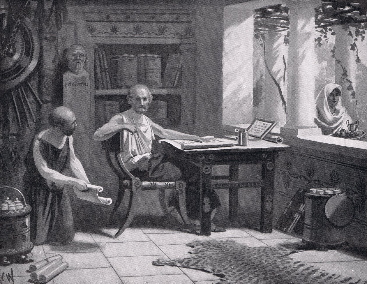 Senofonte che detta la sua storia, illustrazione da 