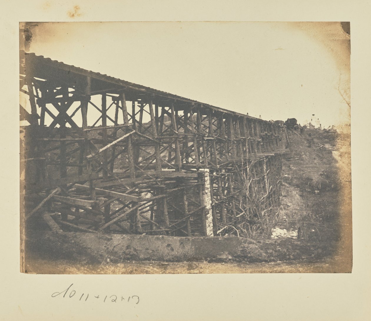 Ponte della ferrovia militare sul Potomac Creek, sulla ferrovia di Fredericksburg da A.J. Russell