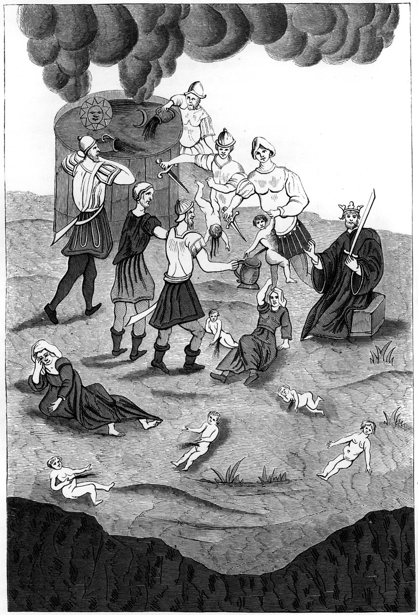 Ebrei che prendono il sangue dai bambini cristiani per i loro riti mistici, 1849 da A. Bisson