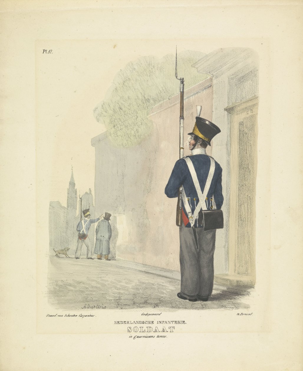 Soldato in uniforme di guarnigione, 1820-1825 da A. Courtois