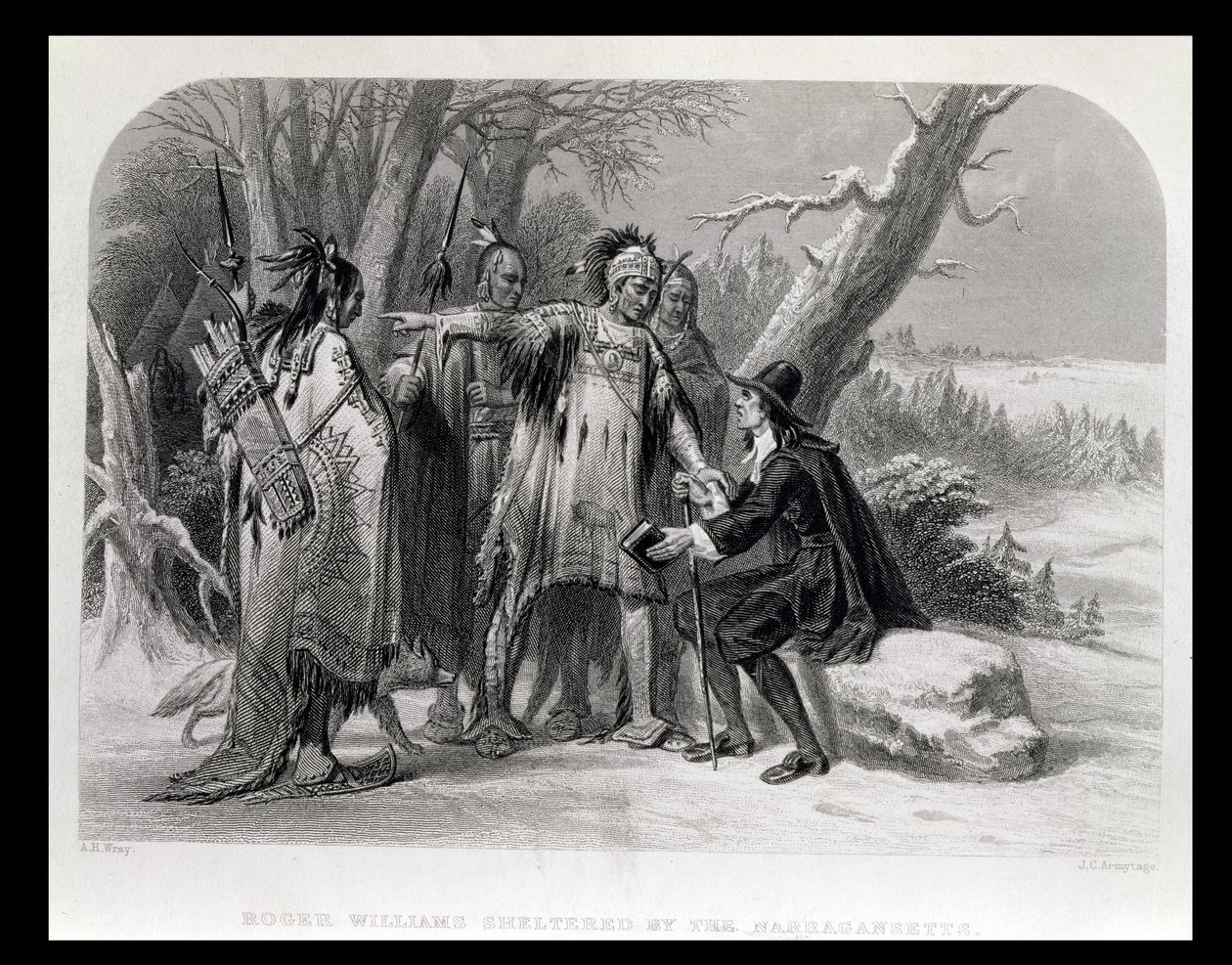 Roger Williams protetto dai Narragansetts, 1636, da 