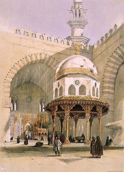 La Moschea di Sultan Hassan, Cairo, pub. 1846 da A. Margaretta Burr