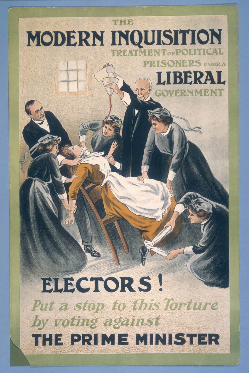 Una prigioniera suffragetta alimentata forzatamente, 1910 da A Patriot
