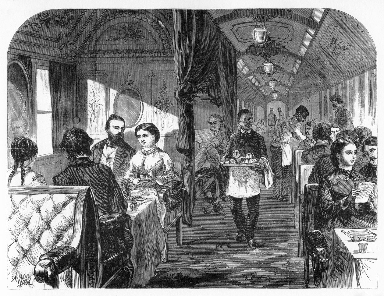 Palace Hotel Car, Union Pacific Railroad, c1870 da A. R. Ward