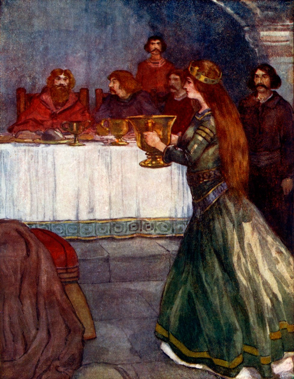 Rowena entrò nella stanza portando una bellissima coppa d