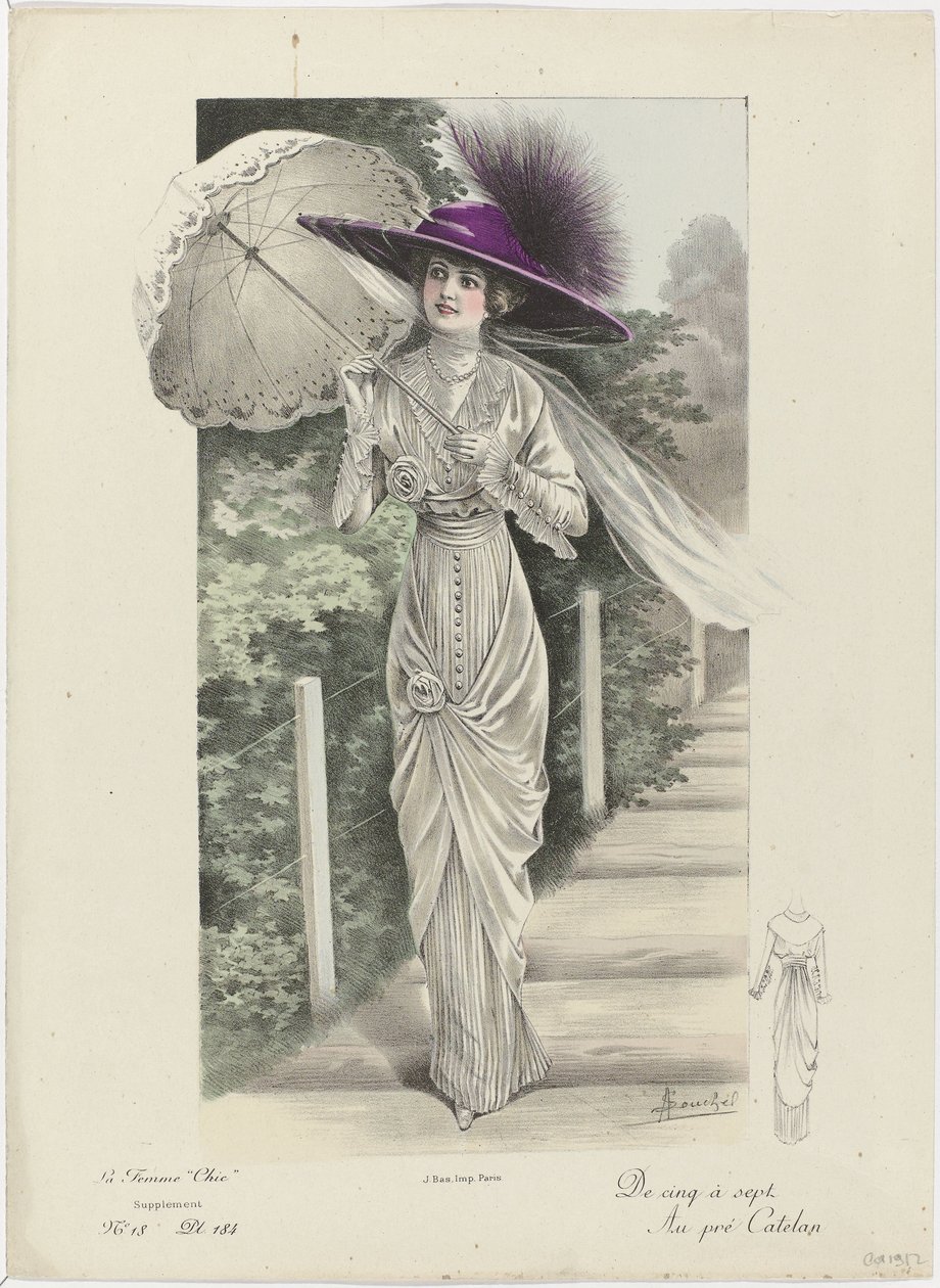 La Femme chic, Supplément, ca. 1912, No. 18, Pl. 184 : De cinq à sept da A. Souchel
