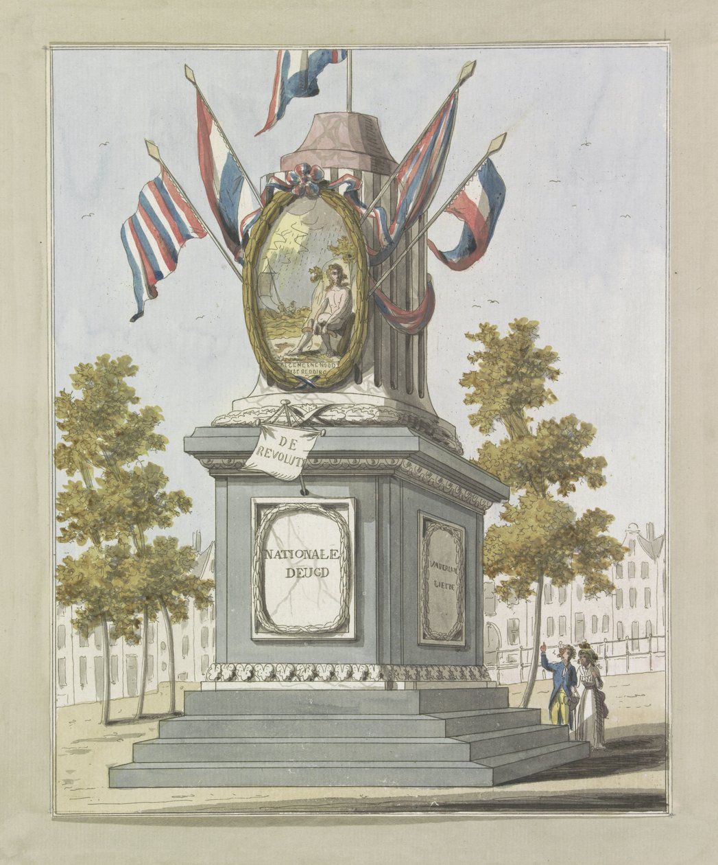 La Rivoluzione, decorazione in Piazza del Re, 1795 da A. Verkerk