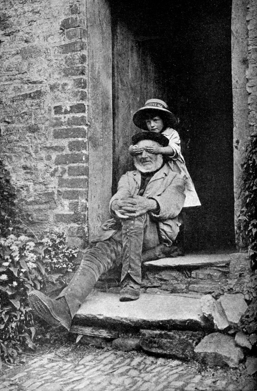 Una bambina con suo nonno, Inghilterra, c1922 da A. W. Cutler