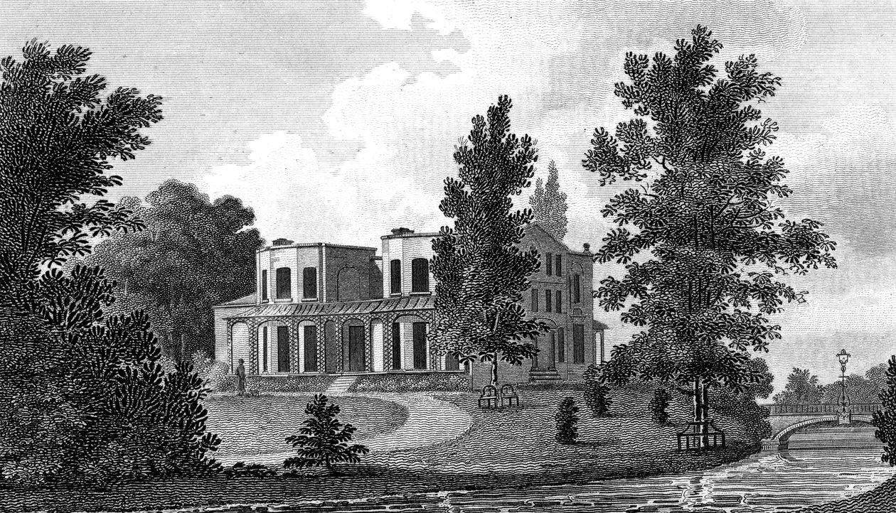 Villa di Lord Nelson a Merton, XIX secolo da A Warren