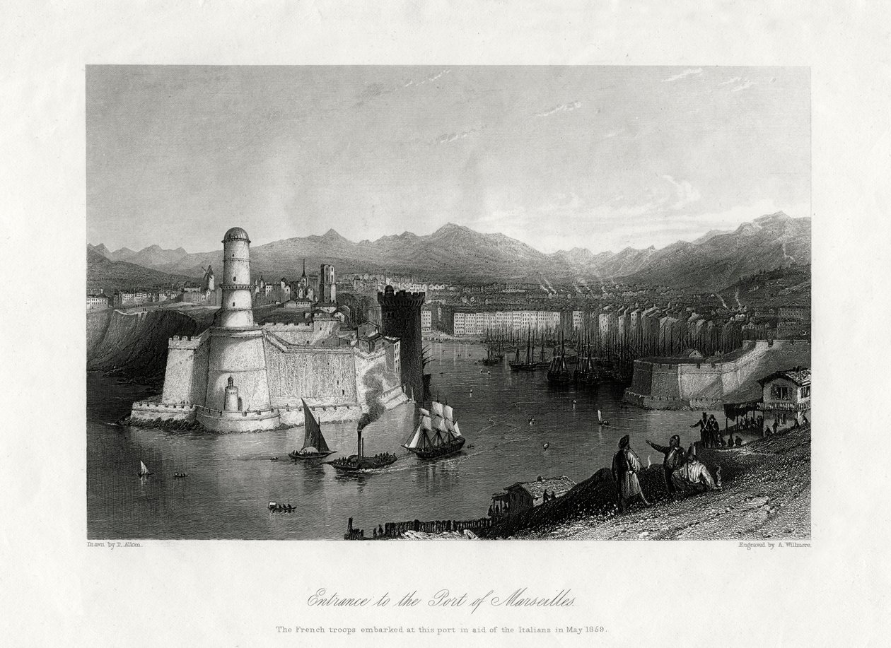 Ingresso al porto di Marsiglia, Francia da A. Willmore