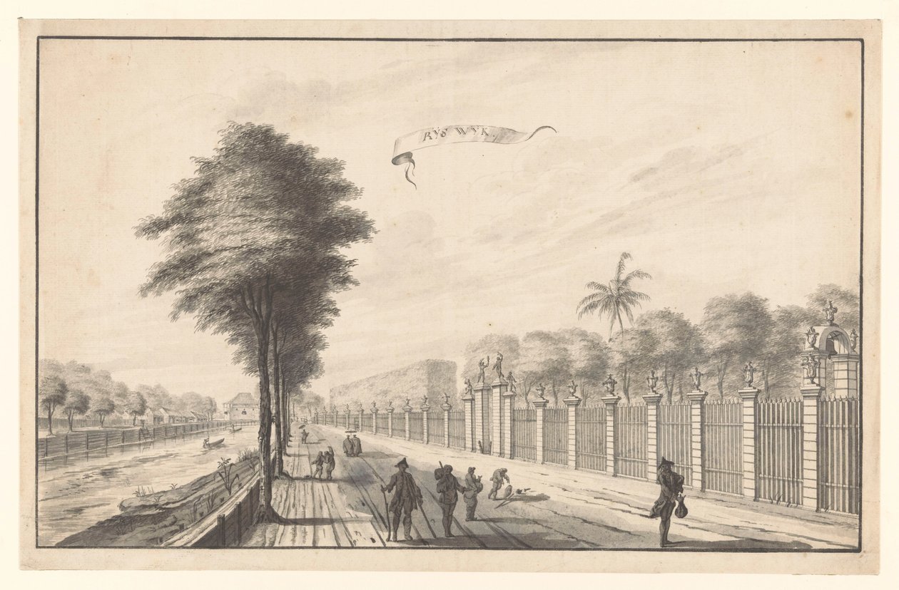 Il Posto Rijswijk visto da Noordwijk (Rijswijk) da A. de Nelly (attributed to)