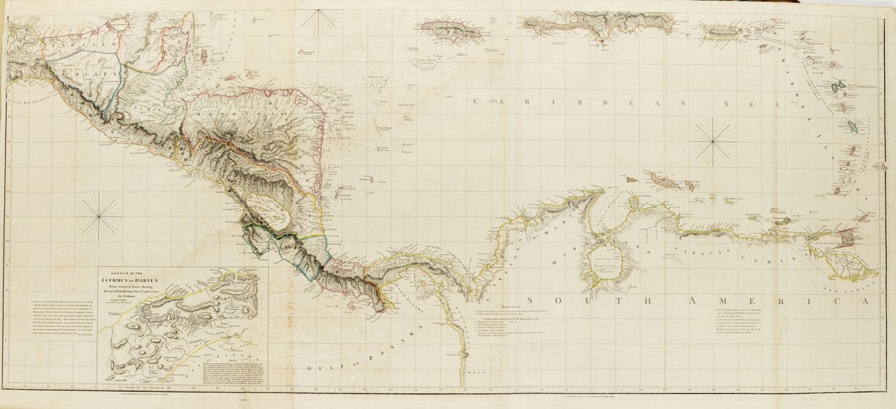 Carta delle Indie Occidentali e dei domini spagnoli in Nord America da Aaron Arrowsmith