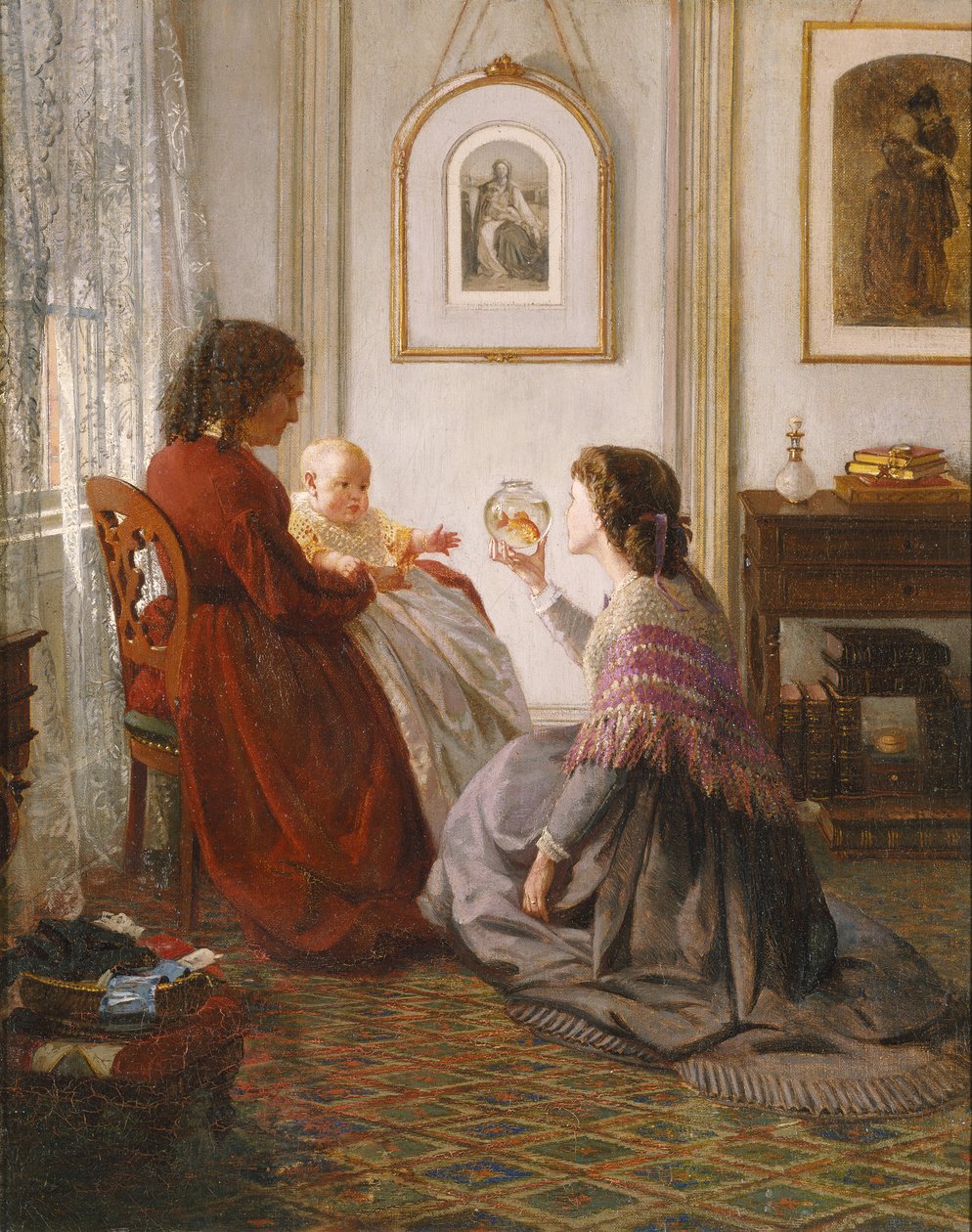 La famiglia Shattuck, con nonna, madre e bambino, 1865 da Aaron Draper Shattuck