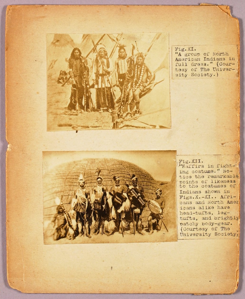 Fig. XI "Eine Gruppe nordamerikanischer Indianer in voller Tracht", Studienmappe für das Buch Tarnung im Tierreich da Abbott Handerson Thayer