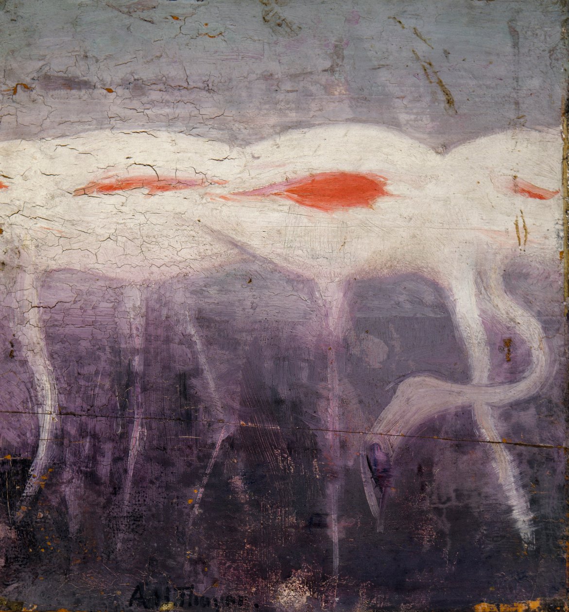 Fenicotteri bianchi, studio per il libro "Nascondere la colorazione nel regno animale". da Abbott Handerson Thayer