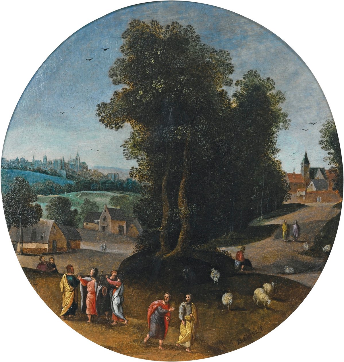 Cristo sulla strada di Emmaus da Abel Grimmer
