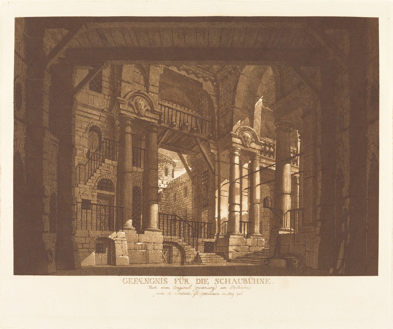 Prigione per il teatro da Abel Schlicht possibly after Giuseppe Galli Bibiena