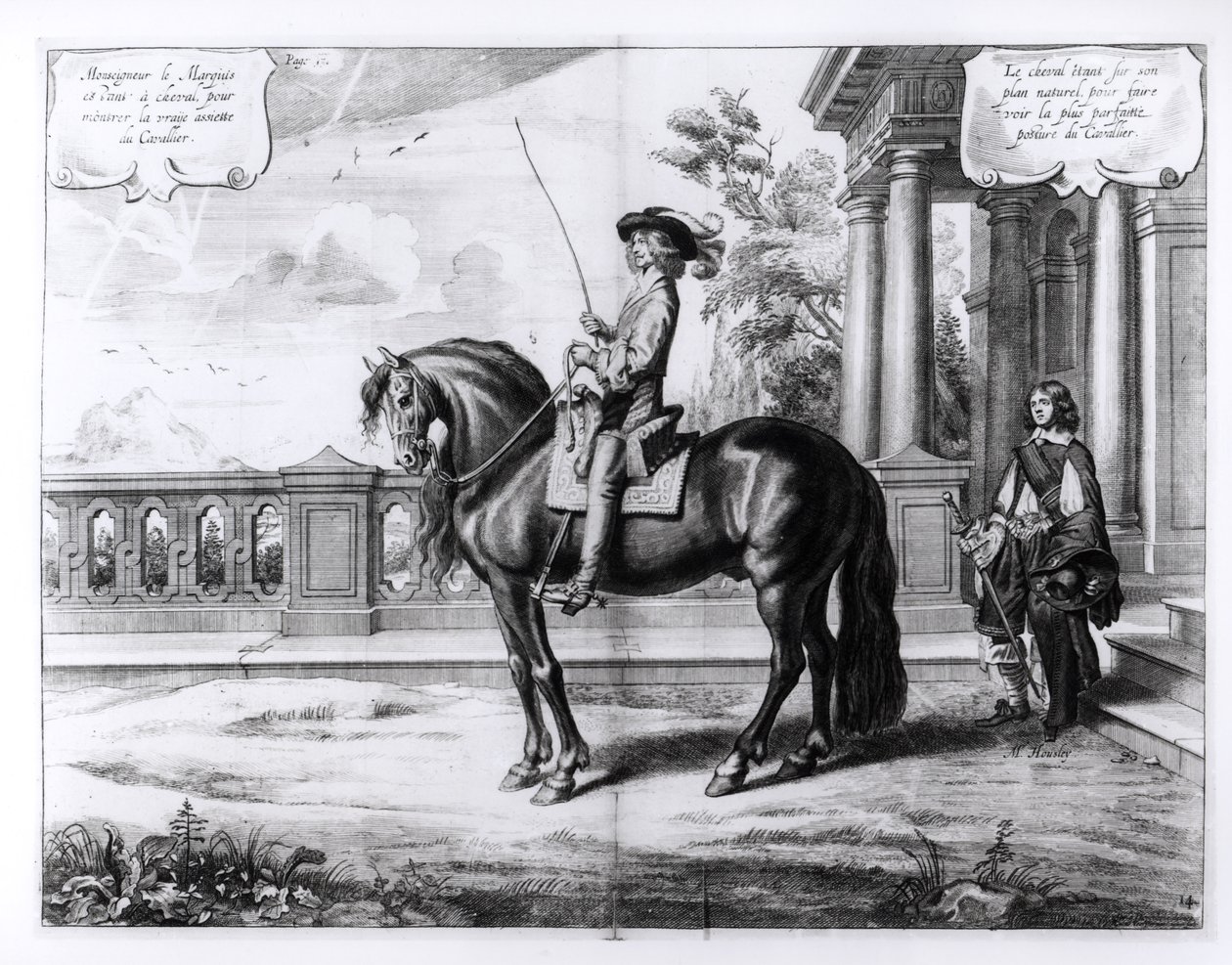 Illustrazione da un manuale di equitazione, inciso da Peeter Clouwet (1629-70), 1658 da Abraham Jansz. van Diepenbeke