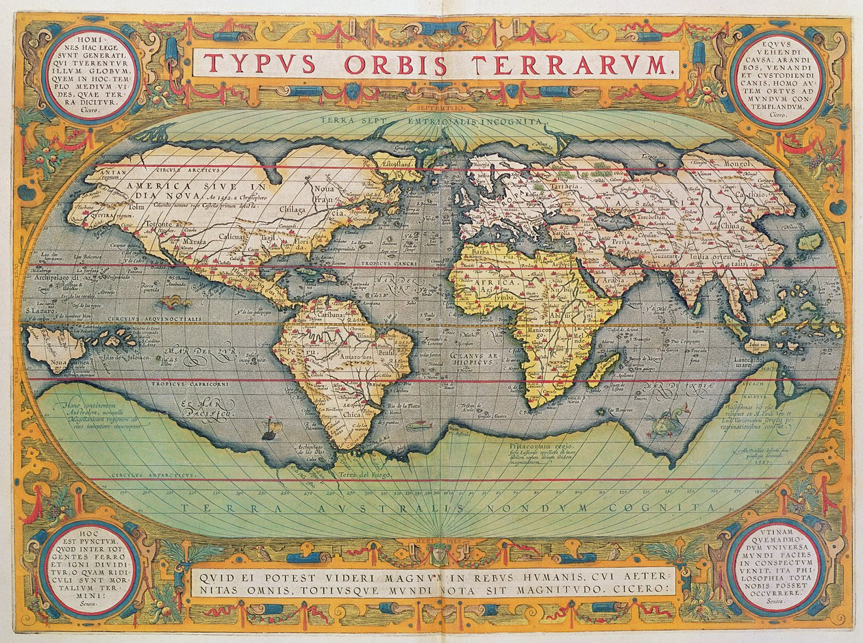 Typus Orbis Terrarum, mappa del mondo, da 
