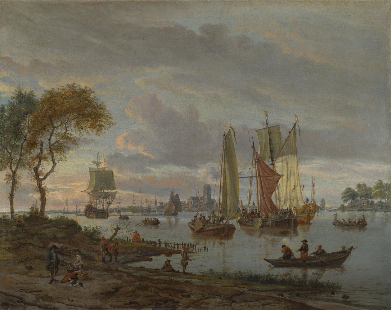 Uno sguardo su un fiume da Abraham Storck