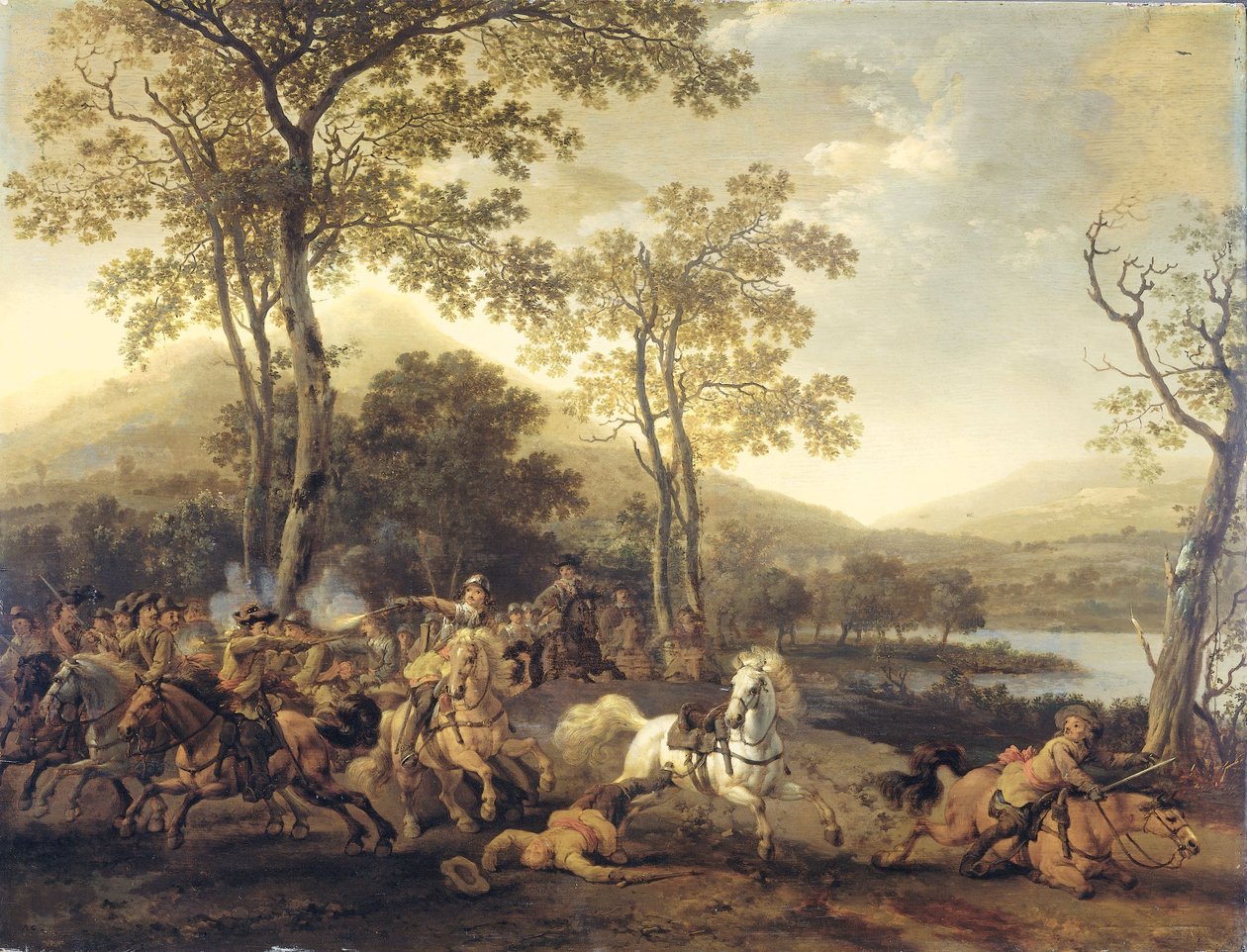 Battaglia di cavalleria da Abraham van Calraet