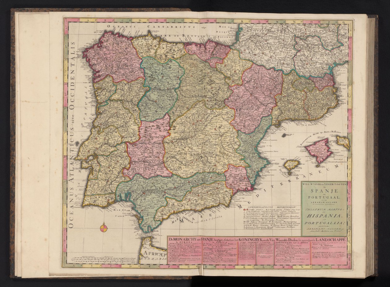 Mappa di Spagna e Portogallo da Abraham Allard