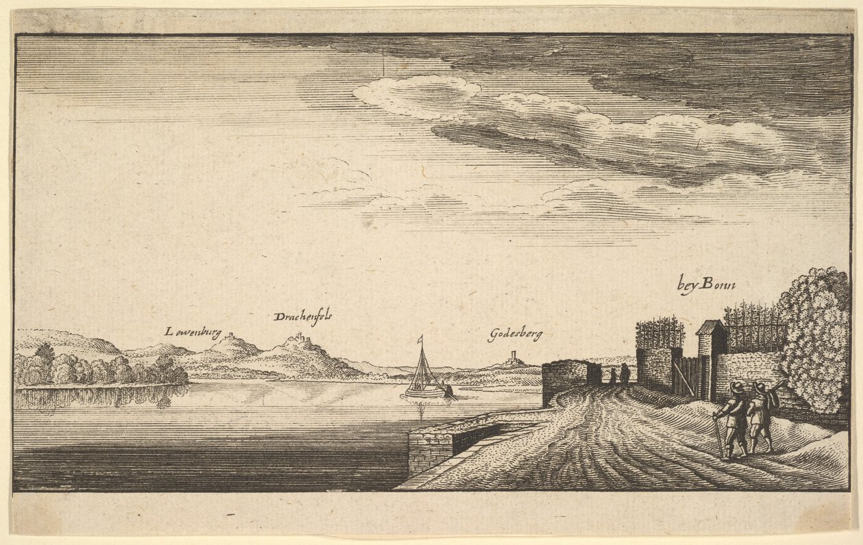 Il Reno vicino a Bonn, copia, 1625-77 da Abraham Aubri