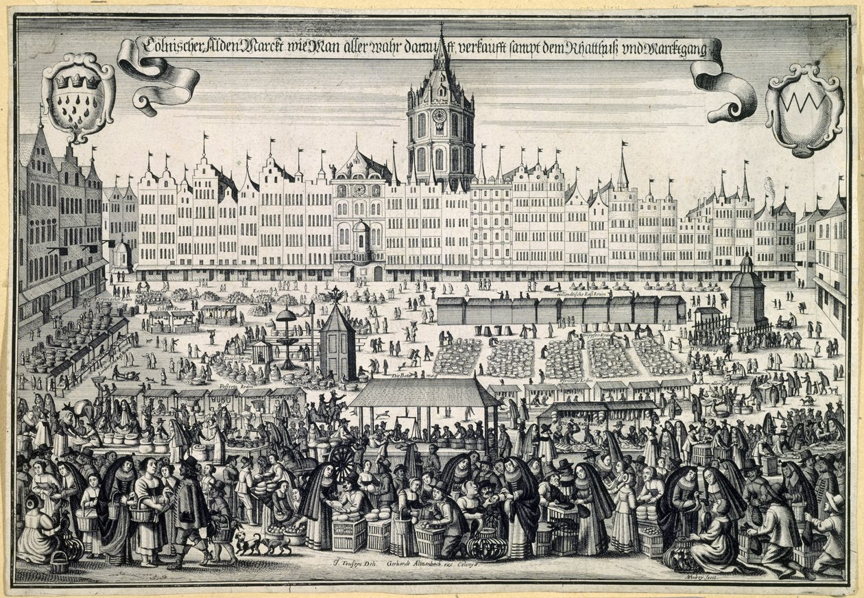 Vecchio mercato a Colonia, c. 1660 da Abraham Aubry