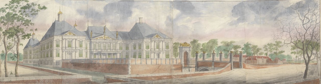 La Casa a Honselaersdijk e Dintorni, Vista dal Cortile Anteriore da Abraham Beerstraten