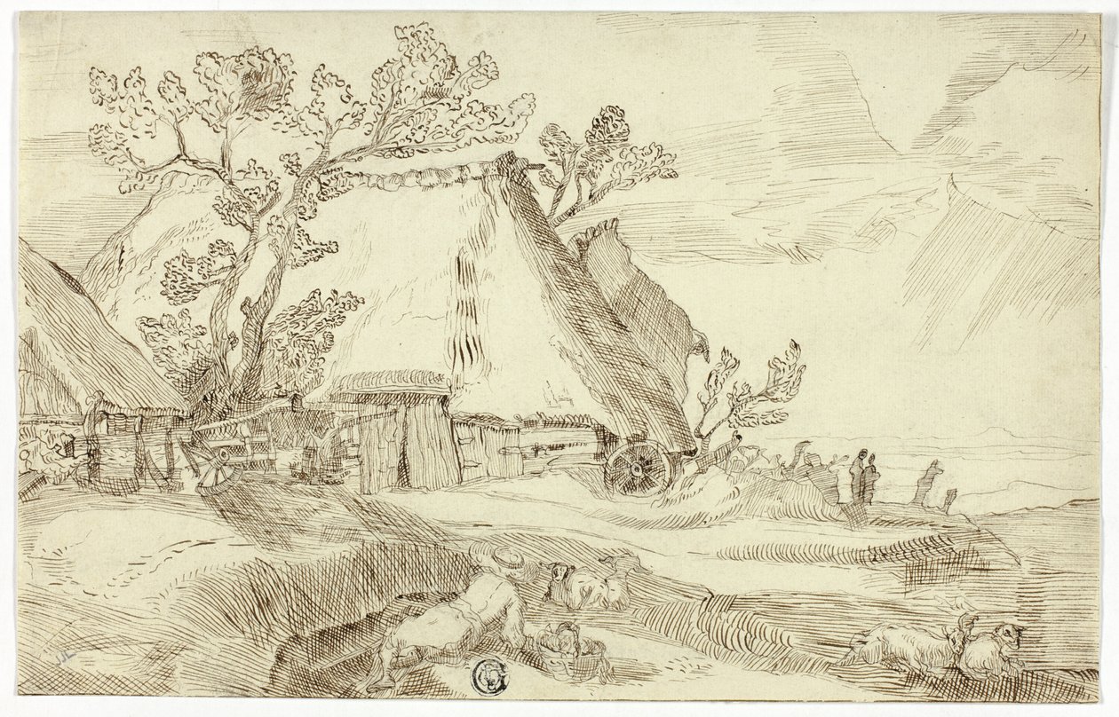 Fattoria sotto i tetti di paglia da Abraham Bloemaert