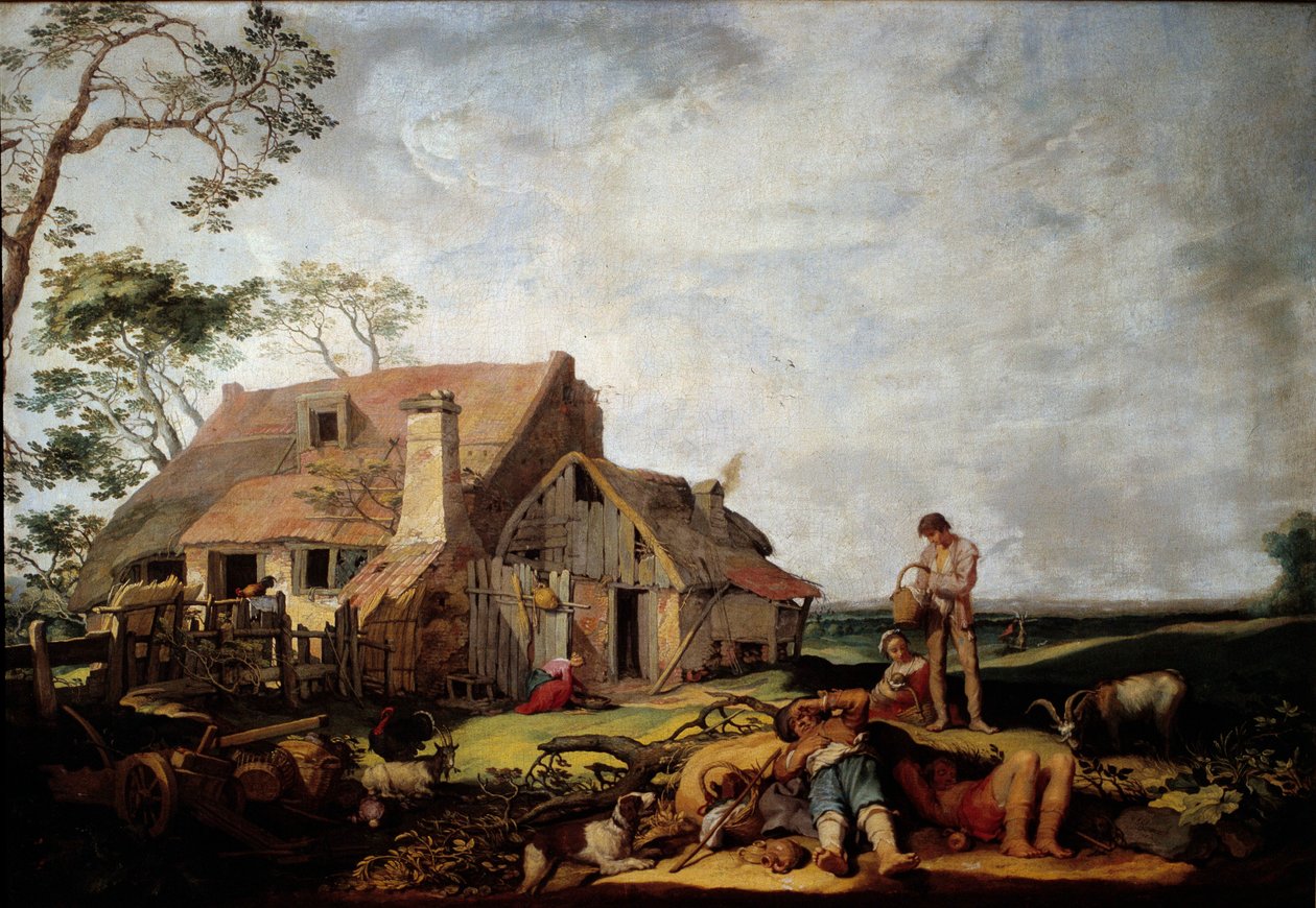 Paesaggio con contadini che riposano da Abraham Bloemaert