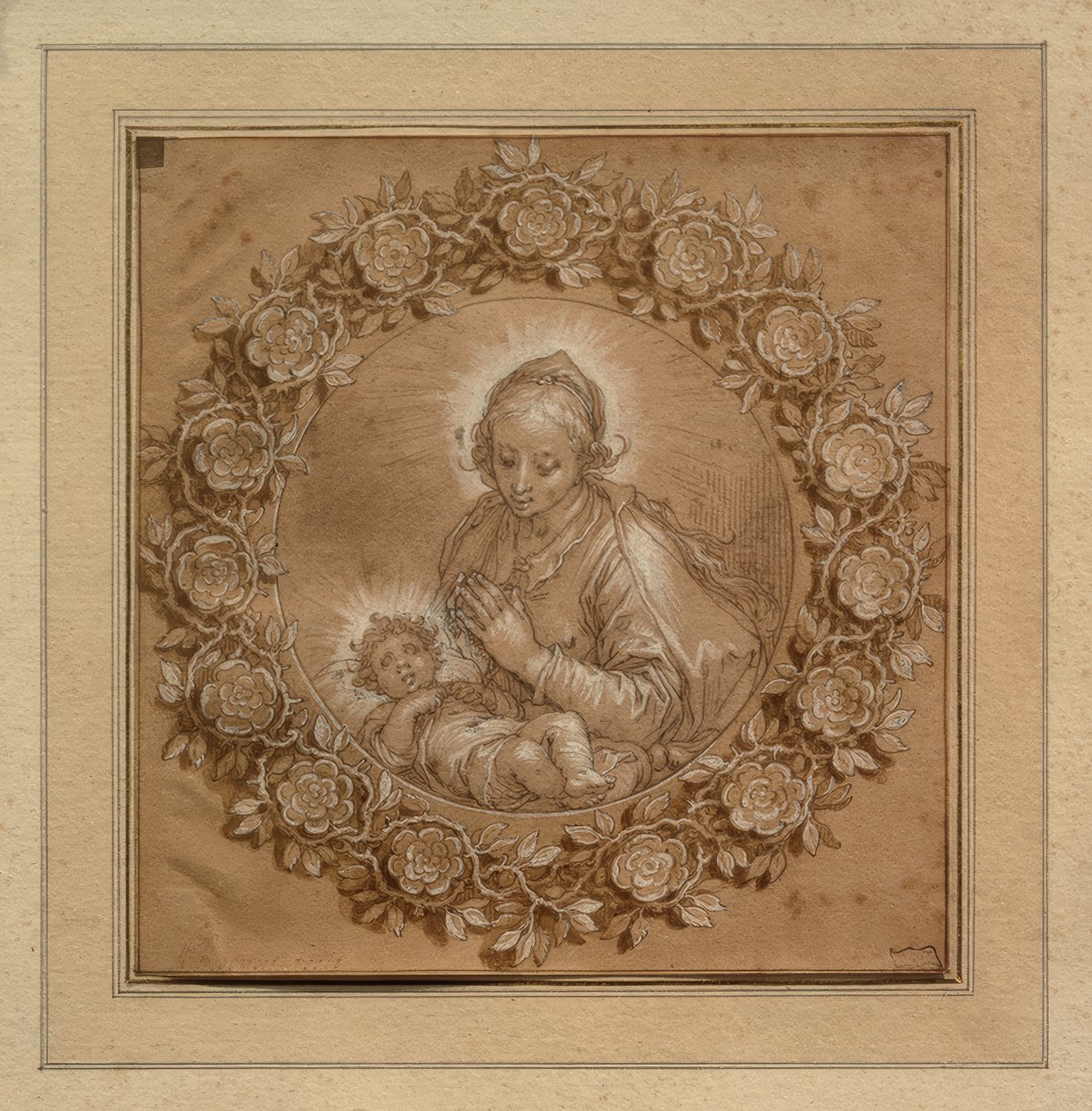 Madonna con bambino in un tondo da Abraham Bloemaert