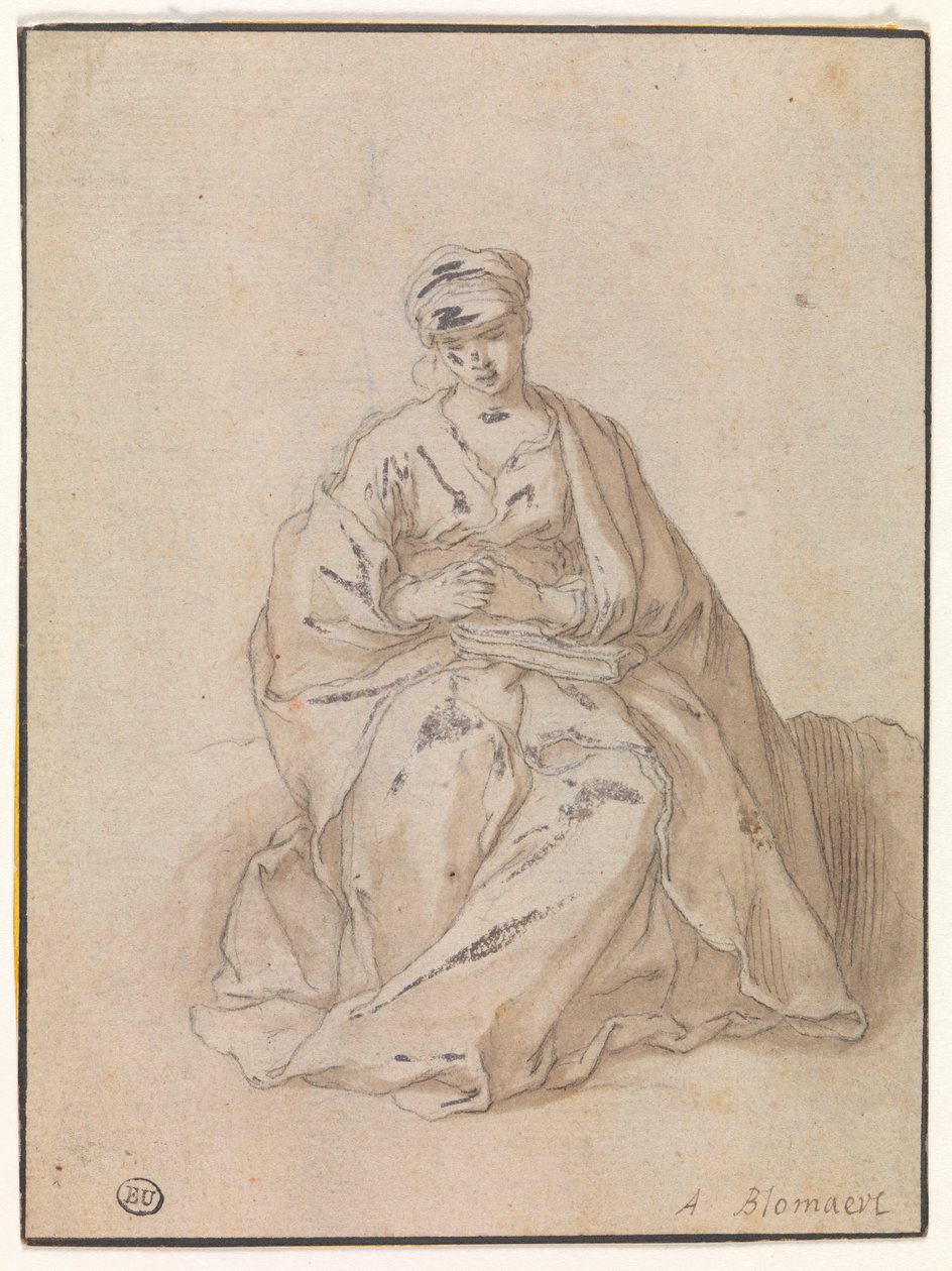 Maria seduta con un libro da Abraham Bloemaert