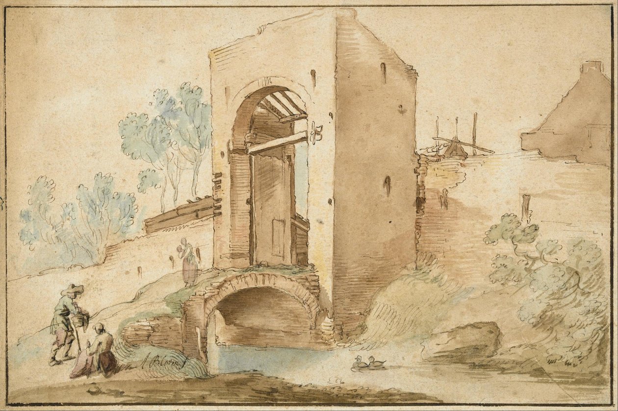 La porta di una città da Abraham Bloemaert