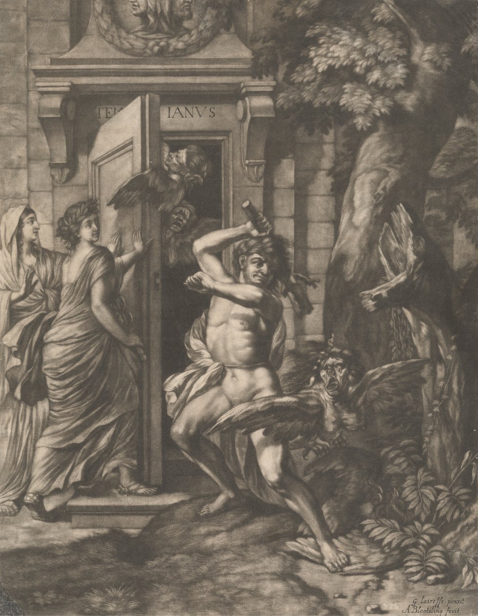 Ercole davanti al Tempio di Giano da Abraham Blooteling
