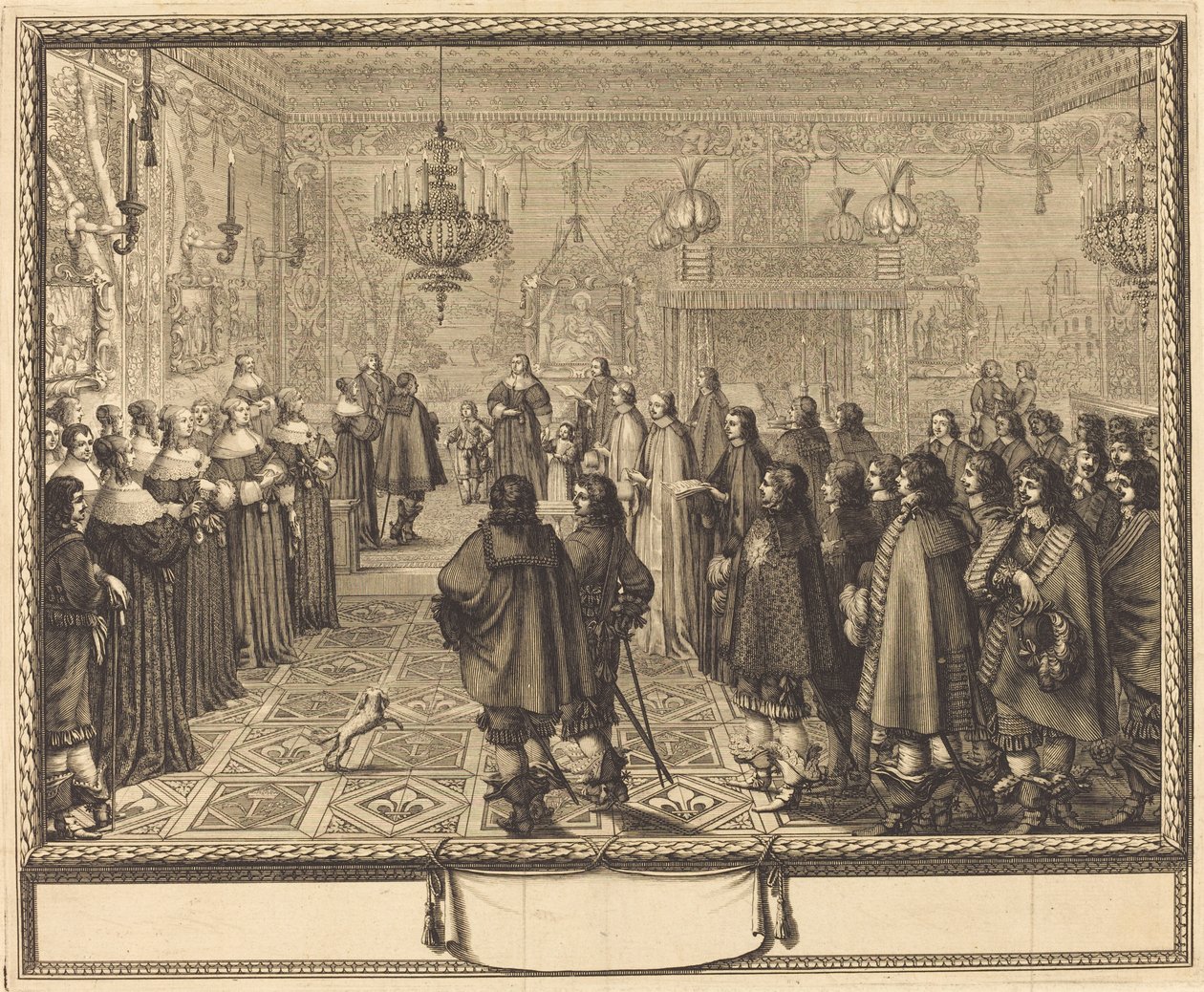 Cerimonia del contratto di matrimonio tra Vladislao IV, re di Polonia, e Luisa Maria di Gonzaga, principessa di Mantova, a Fontainebleau da Abraham Bosse