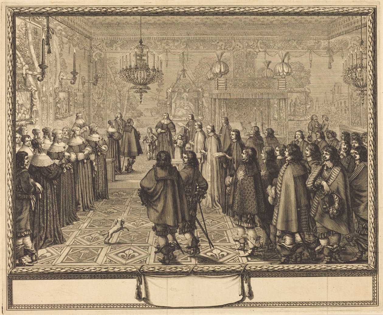Cerimonia di celebrazione del matrimonio tra Vladislao IV, re di Polonia, e Luisa Maria Gonzaga, principessa di Mantova, a Fontainebleau da Abraham Bosse