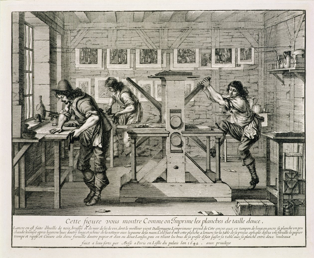 Pressa da stampa francese, 1642 da Abraham Bosse