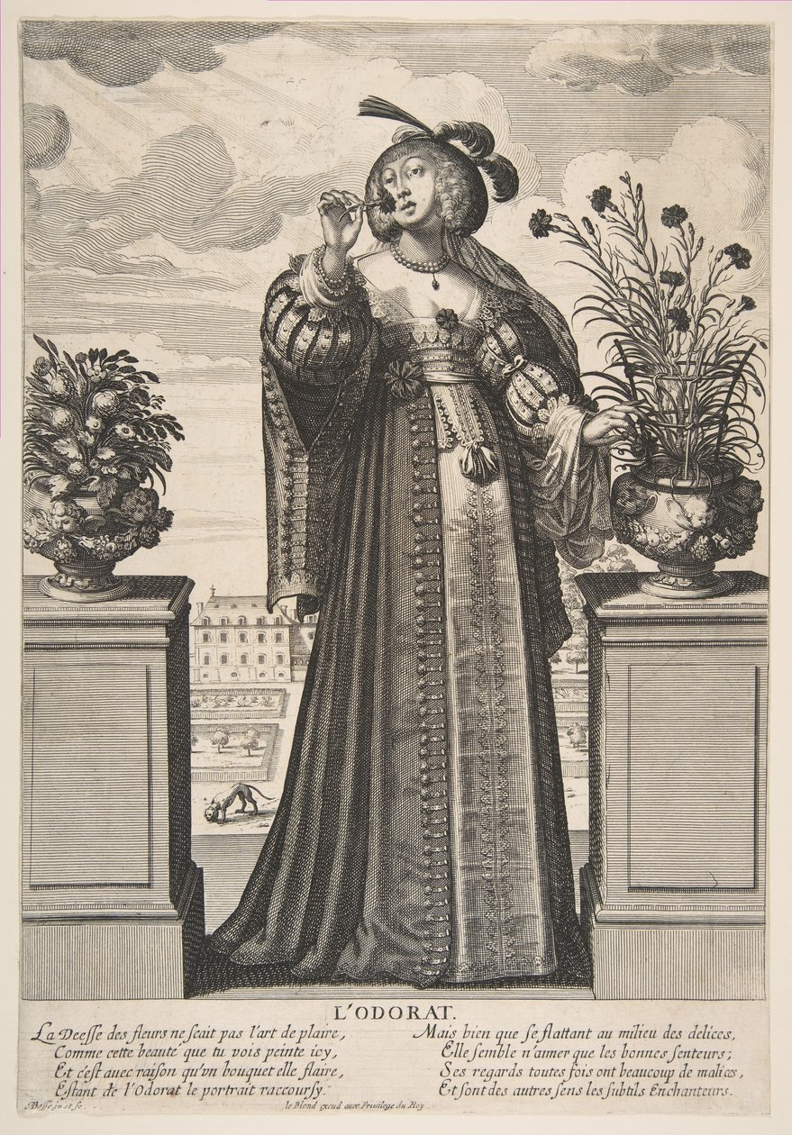 Olfatto, 1635-38 da Abraham Bosse