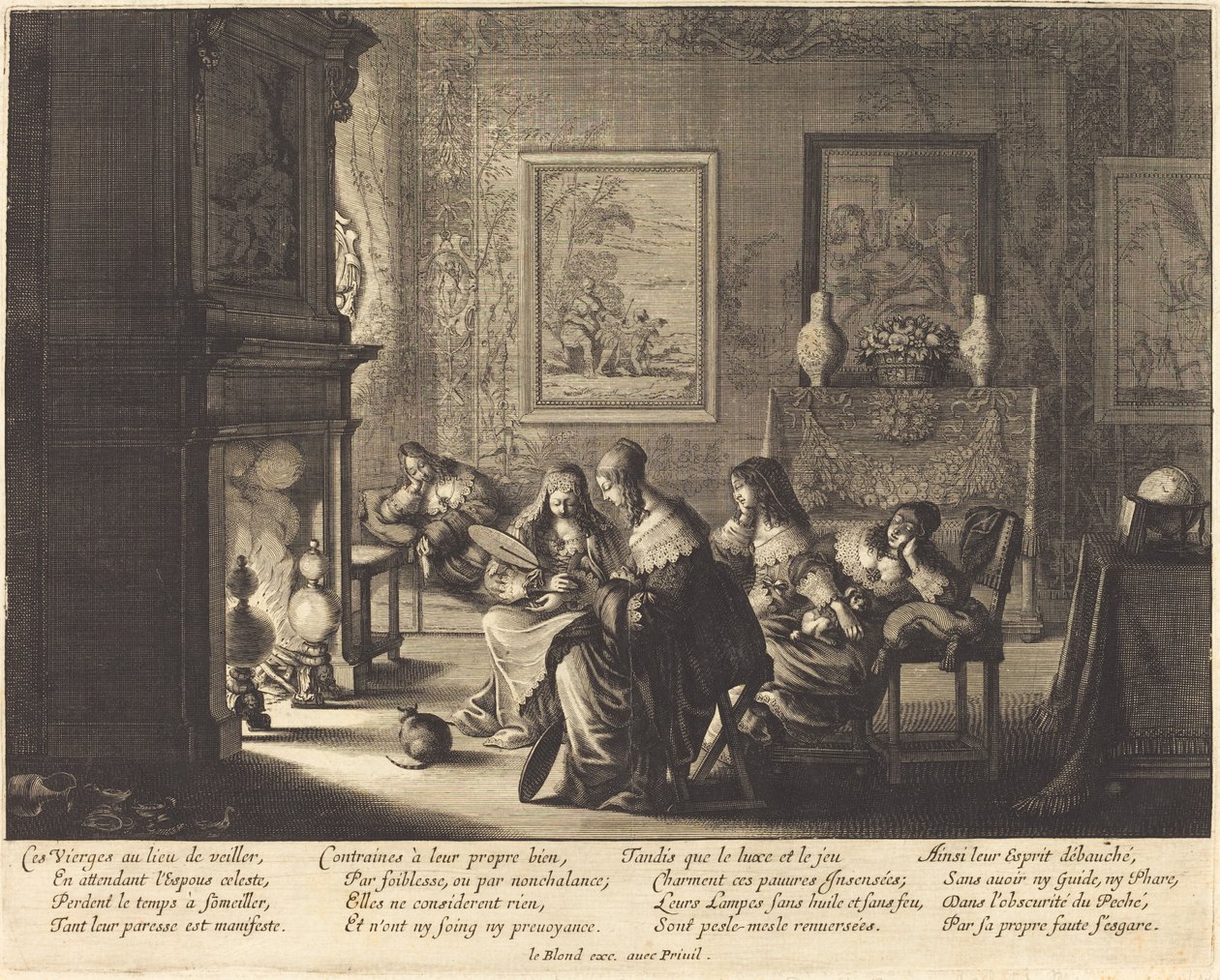 Le vergini stolte dormienti da Abraham Bosse