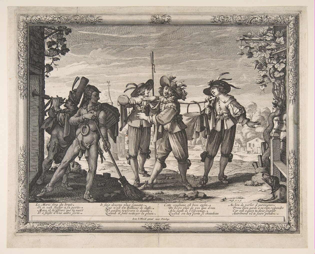 La pentola calda portata ai novelli sposi, o Il baccano da Abraham Bosse
