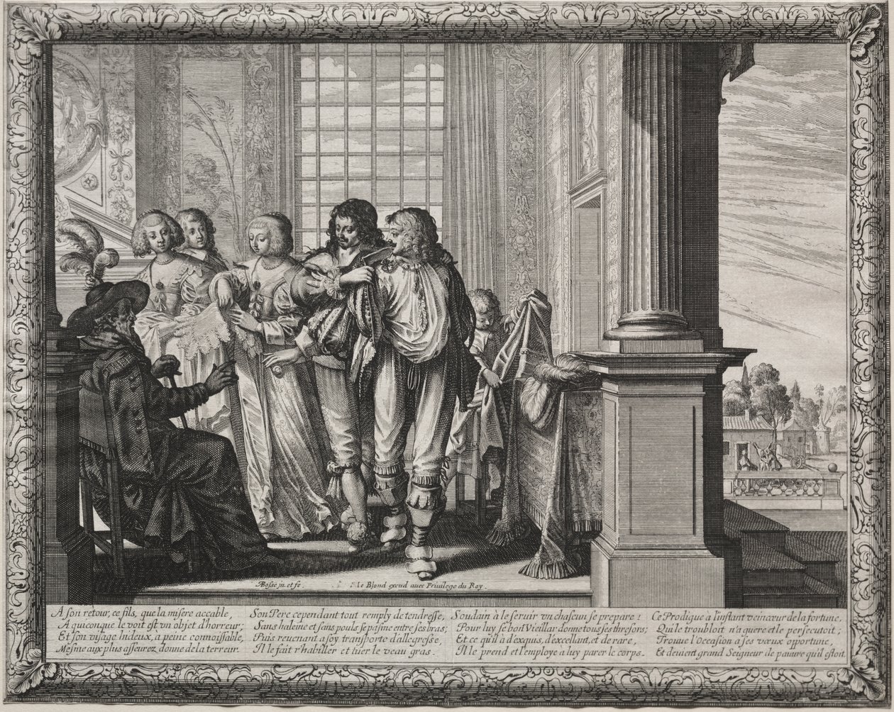 Il figliol prodigo: Preparativi per la festa da Abraham Bosse
