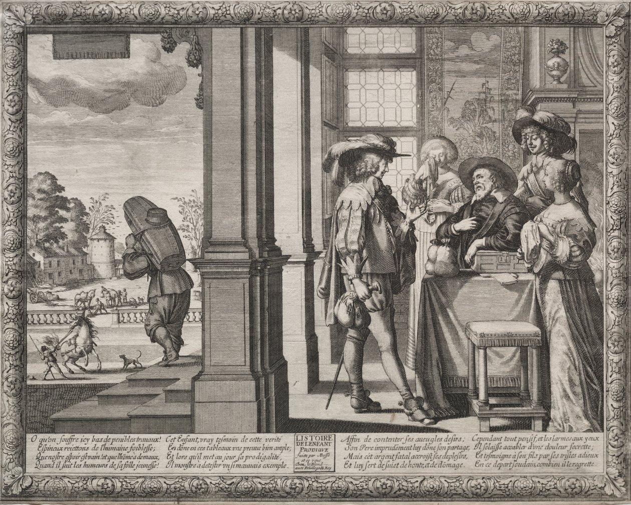 Il Figliol Prodigo: Il Figliol Prodigo che Saluta i Suoi Genitori da Abraham Bosse