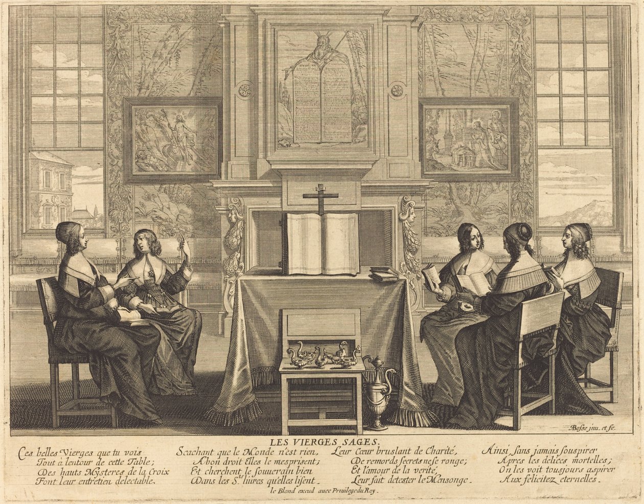 Le vergini sagge in preghiera da Abraham Bosse
