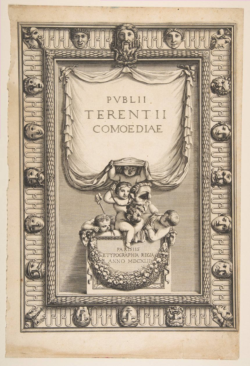 Pagina del titolo: Commedie di Terenzio Publii Terentii Comoediae da Abraham Bosse