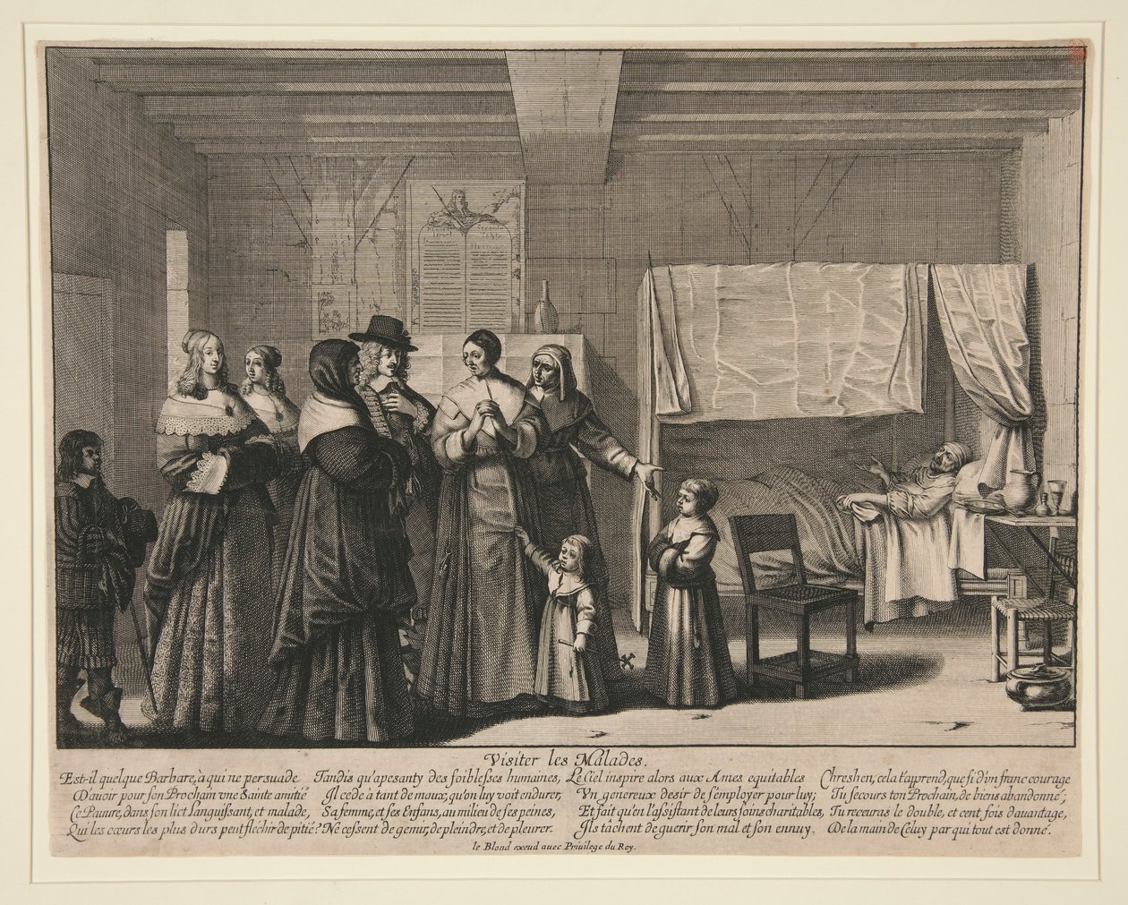 Visitare i malati, dalle Sette opere di misericordia da Abraham Bosse