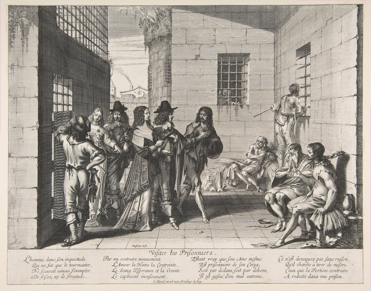 Visitare i prigionieri, 1635 da Abraham Bosse