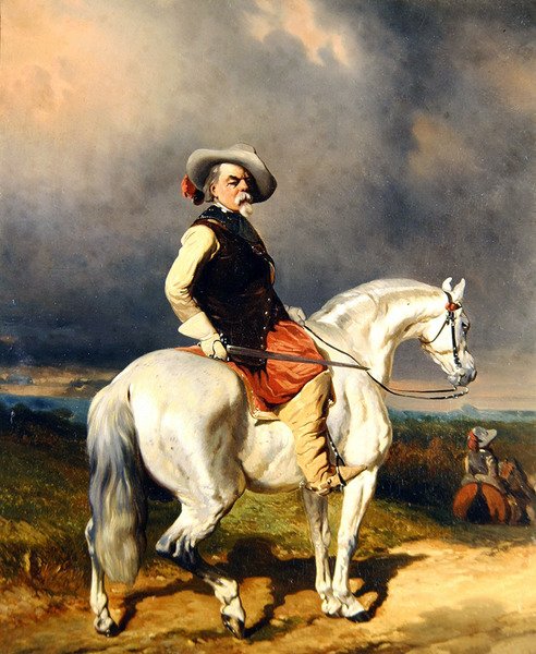 Cavaliere su un cavallo bianco da Abraham Cooper
