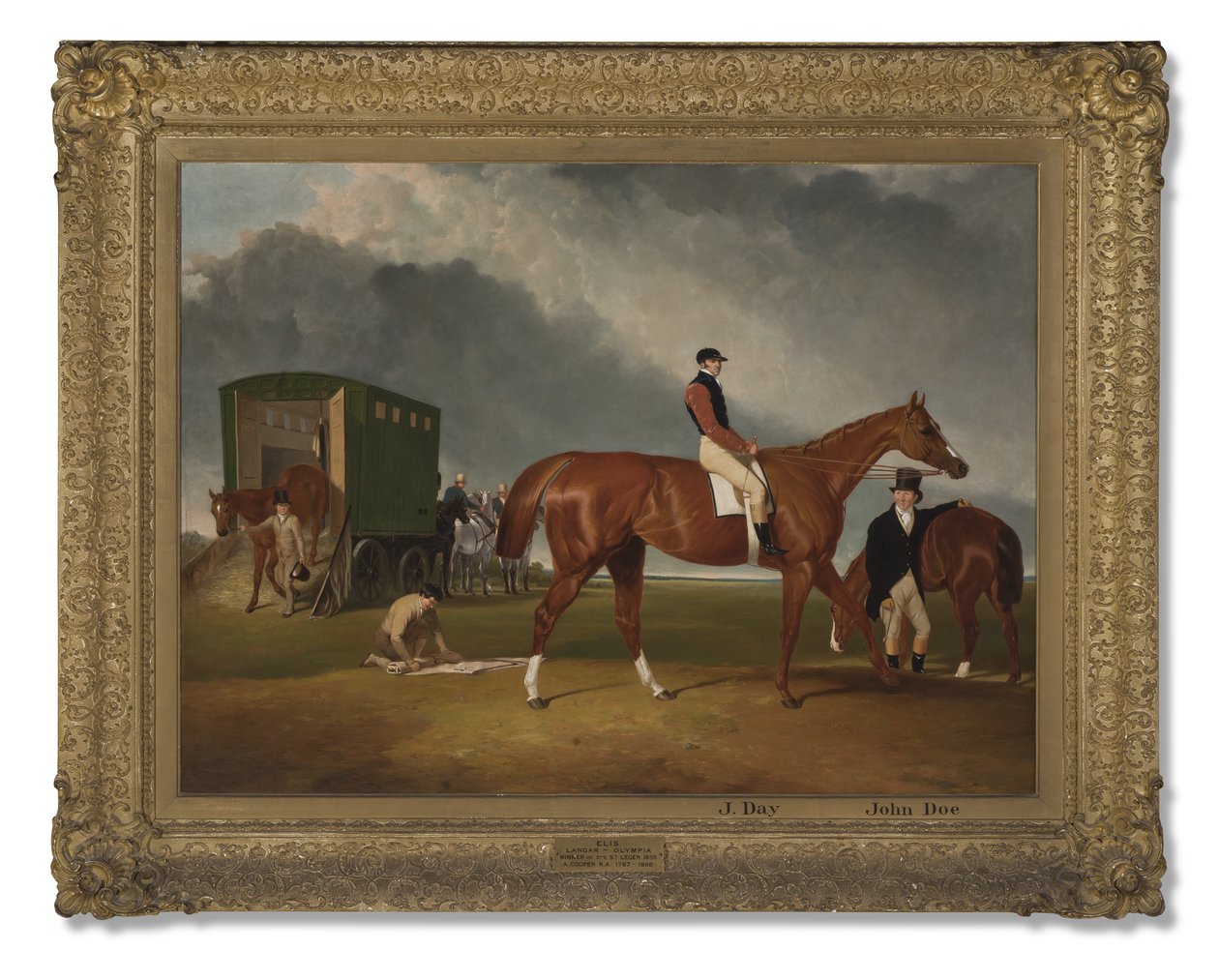Ritratto del cavallo di Lord George Bentinck, Elis, con il cavaliere John Day e l
