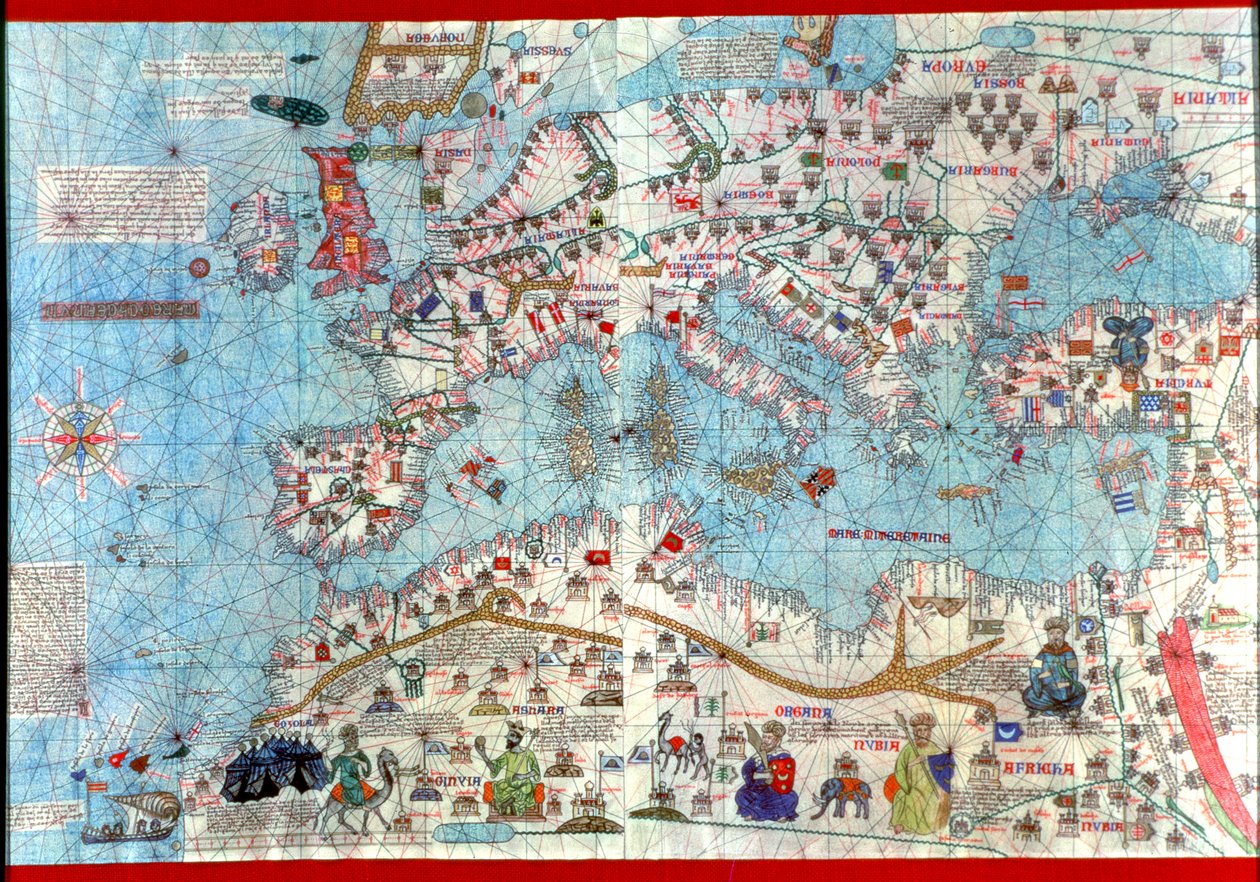 Atlante catalano, 1375 (mappa) da Abraham & Cresques Jehuda (1360-1410) Cresques